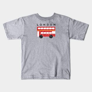 London 2 Double Decker Red Bus Kids T-Shirt